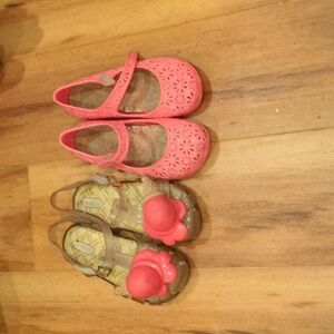 Mini Melissa Ice Cream Mary Jane Toddler Size 11 And Pink Jellies